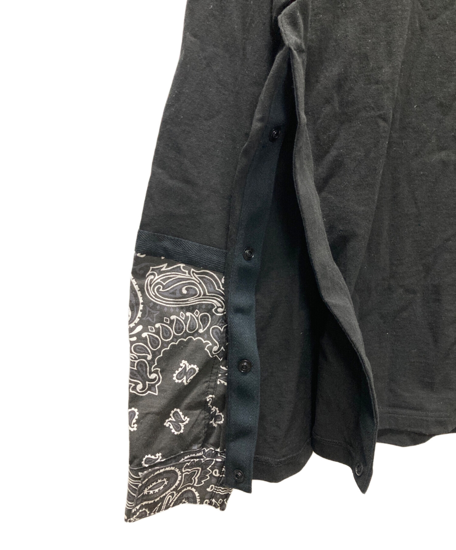 中古・古着通販】sacai (サカイ) Bandana Print L/S T-Shirt ブラック 