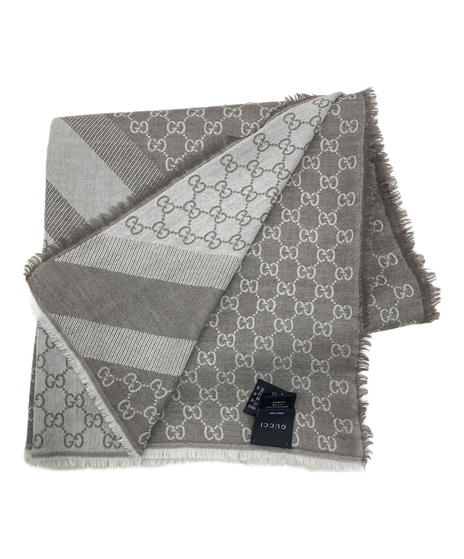 中古・古着通販】GUCCI (グッチ) GG柄大判ストール ベージュ｜ブランド