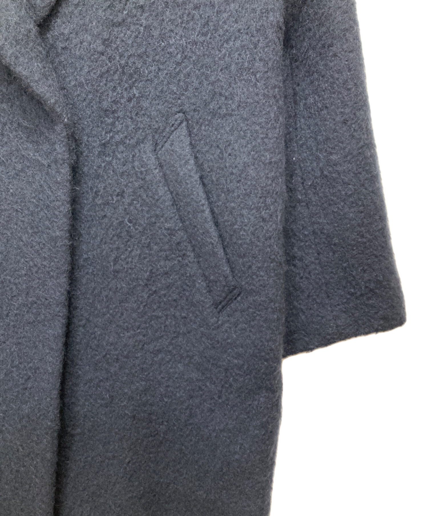 中古・古着通販】IENA (イエナ) ウールモヘヤシャギーコート ネイビー