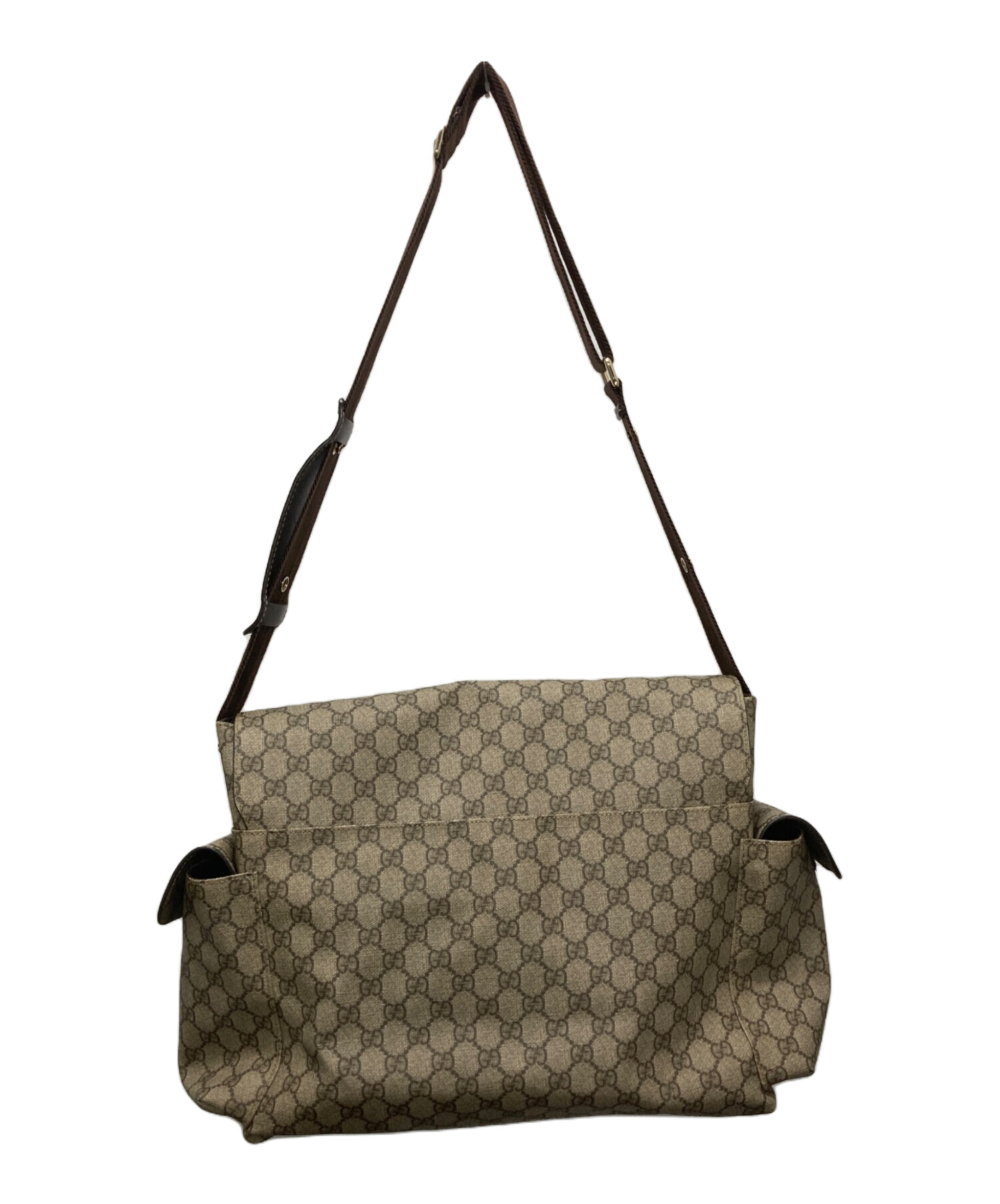ラ*ア様 値下げ！極稀少！GUCCI ベージュ GGパターン マザーズバッグ 中古・古着通販】GUCCI (グッチ) GG総柄マザーズバッグ/ショルダー
