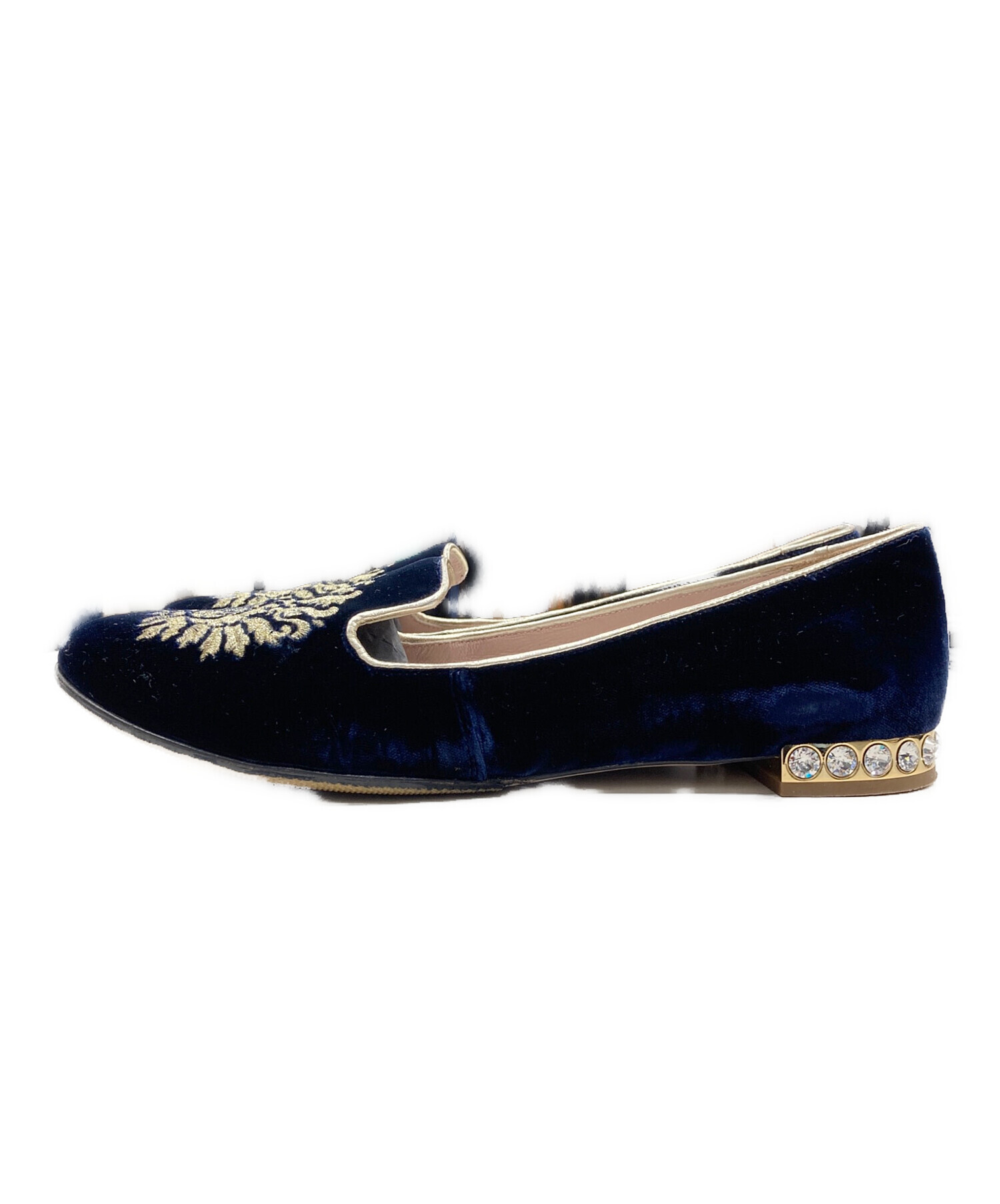 中古・古着通販】MIU MIU (ミュウミュウ) 刺繍ベロアオペラシューズ