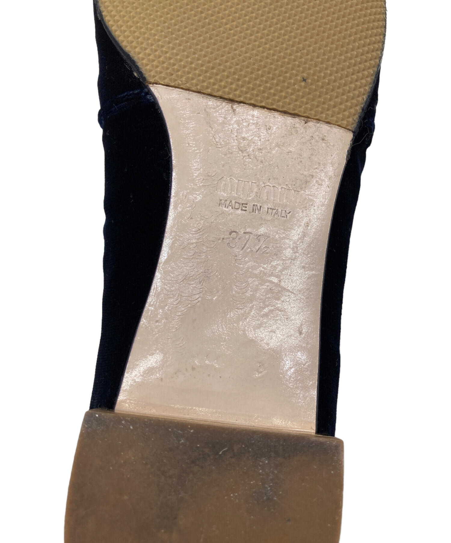 中古・古着通販】MIU MIU (ミュウミュウ) 刺繍ベロアオペラシューズ