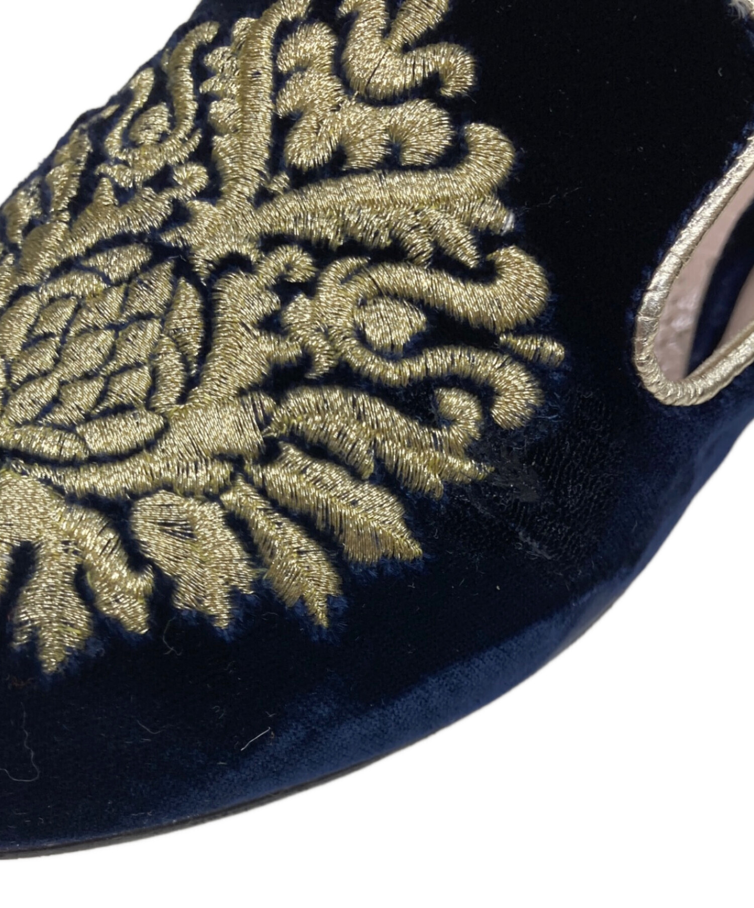 中古・古着通販】MIU MIU (ミュウミュウ) 刺繍ベロアオペラシューズ