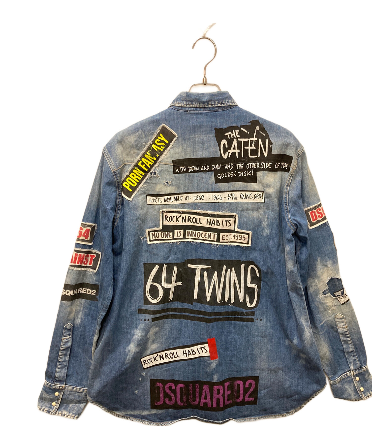 中古・古着通販】DSQUARED2 (ディースクエアード) パッチデニムシャツ 