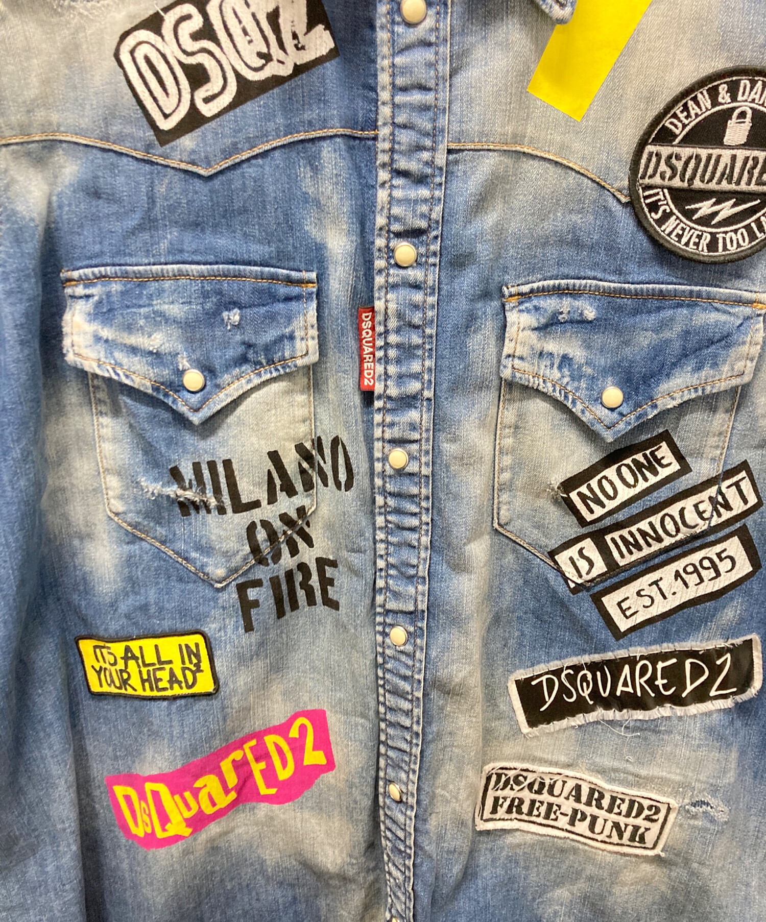 中古・古着通販】DSQUARED2 (ディースクエアード) パッチデニムシャツ