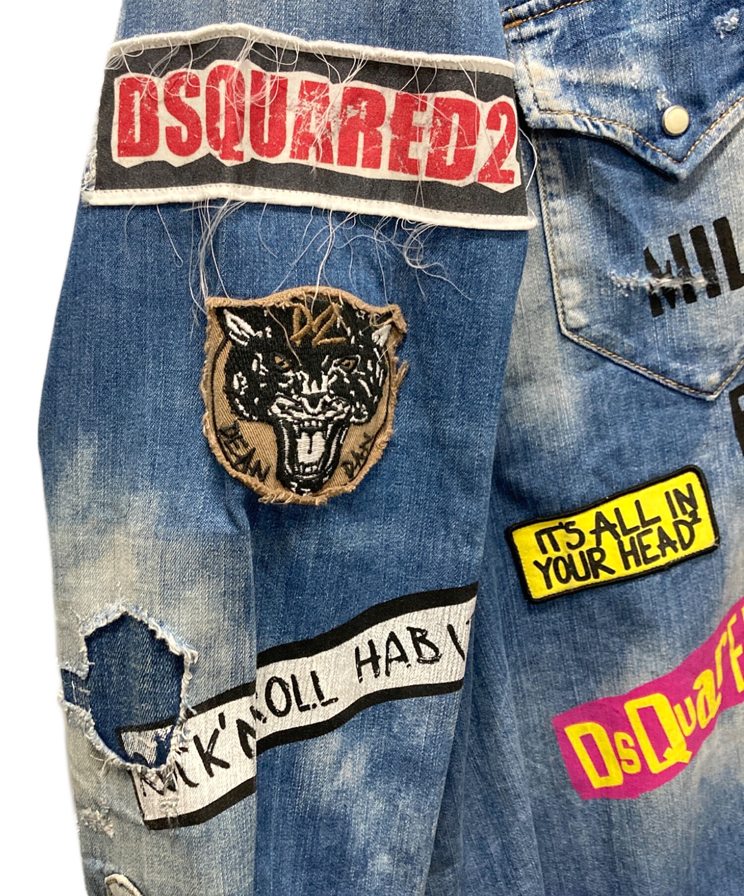 中古・古着通販】DSQUARED2 (ディースクエアード) パッチデニムシャツ