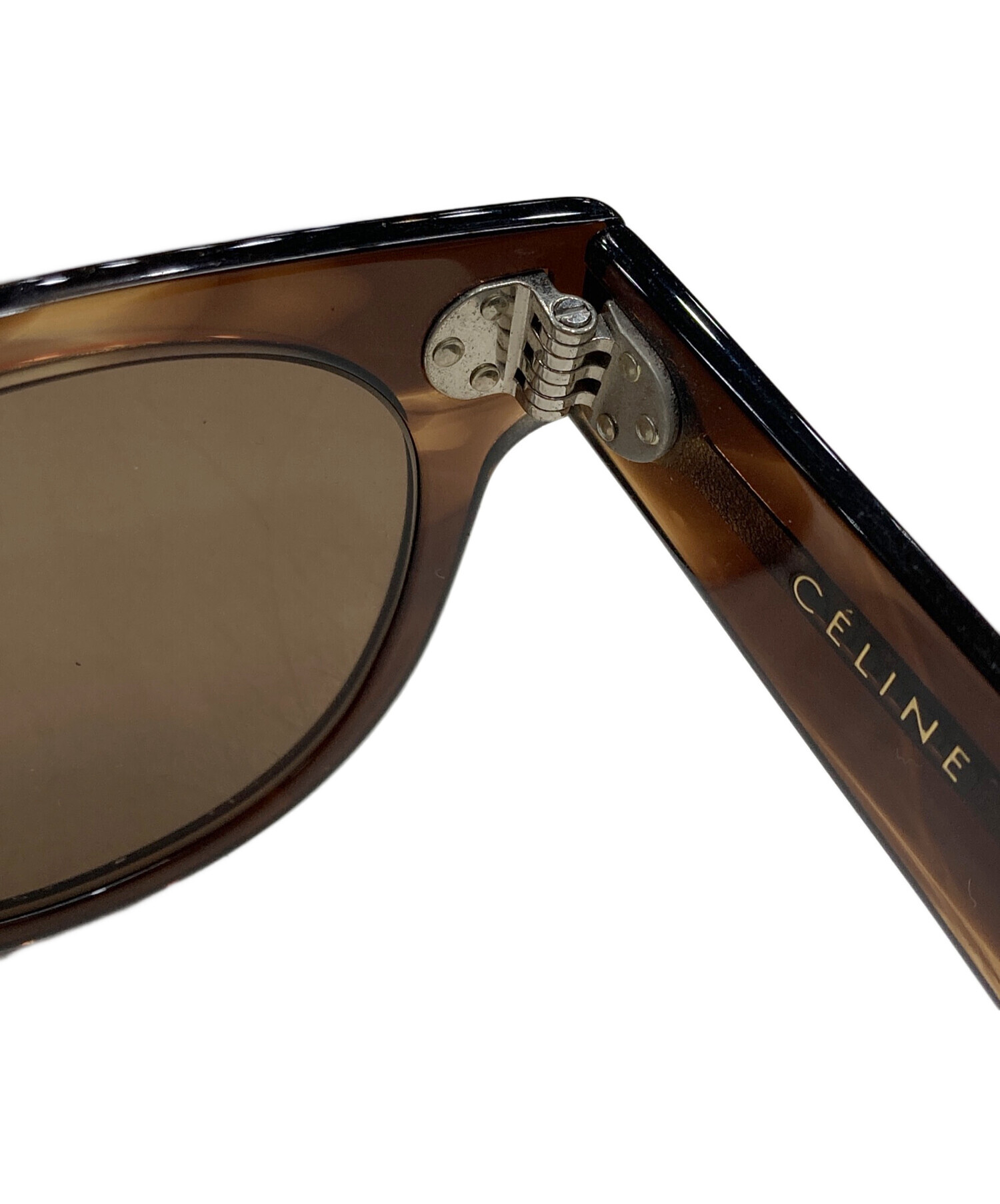 CELINE ブラウン サングラス ゴールドロゴ 中古・古着通販】CELINE (セリーヌ) サングラス ブラウン サイズ:48