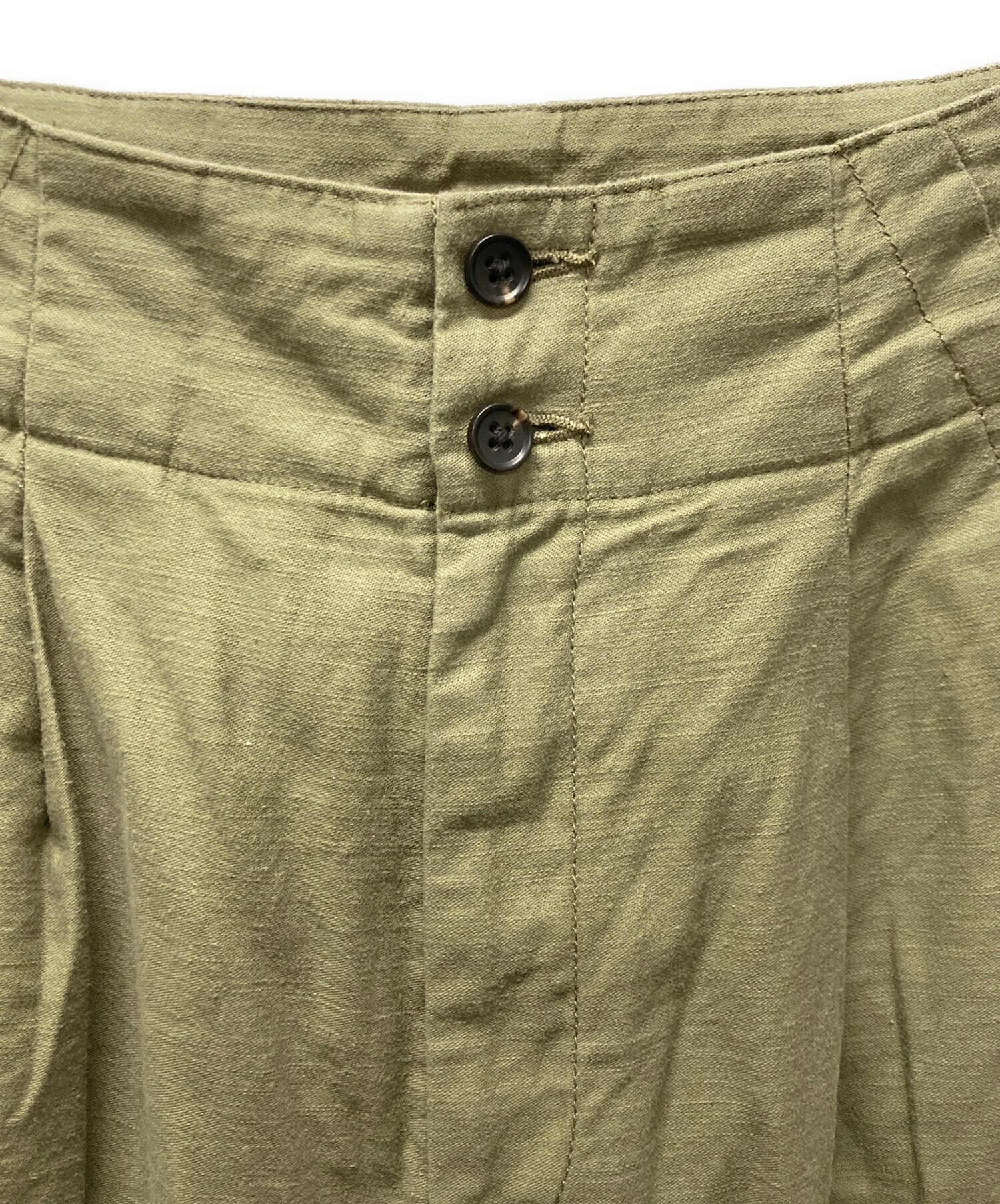 中古・古着通販】Curensology (カレンソロジー) タックパンツ カーキ