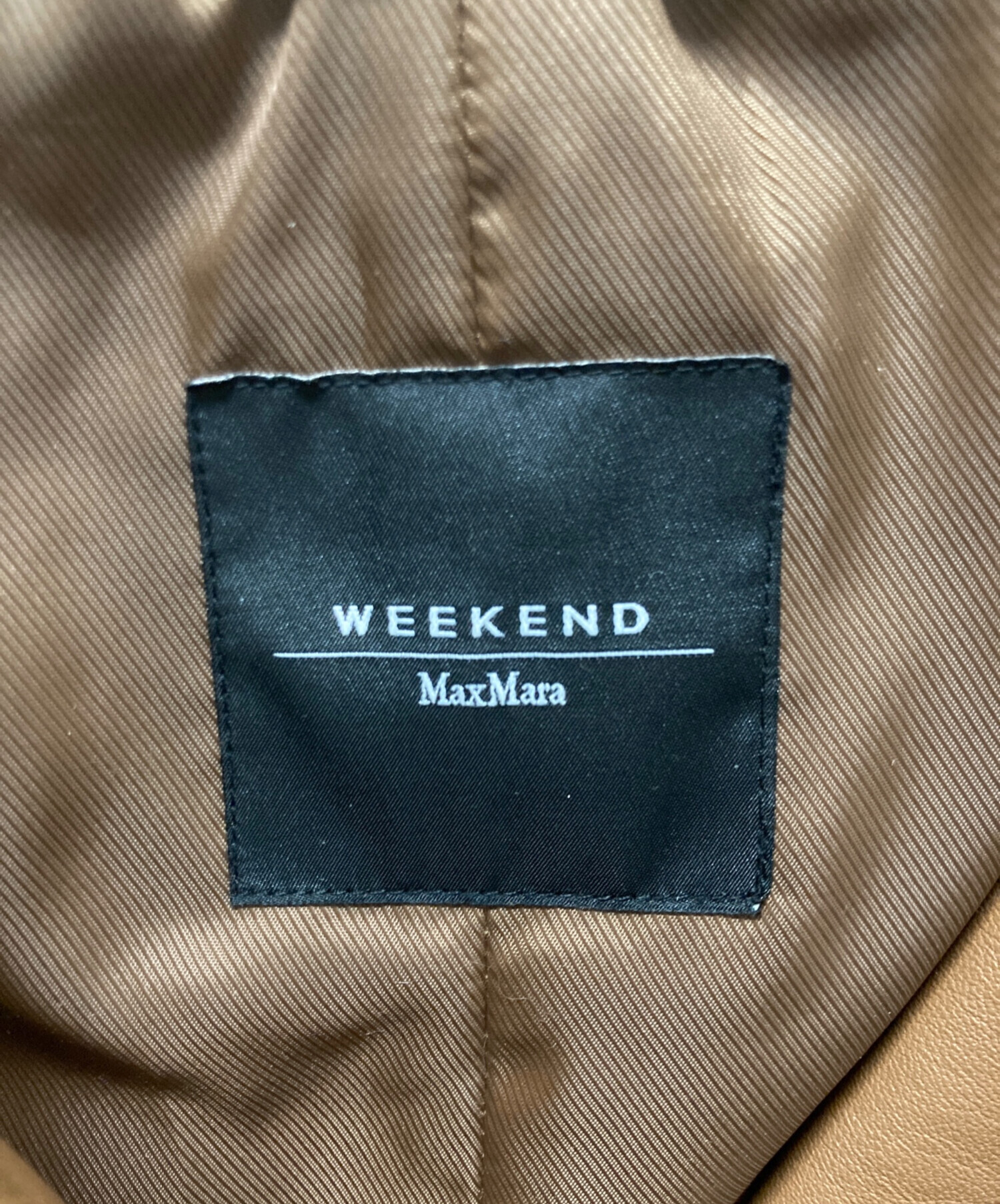 MaxMara マックスマーラ ラムレザー ノーカラー コート 比翼 茶色 42