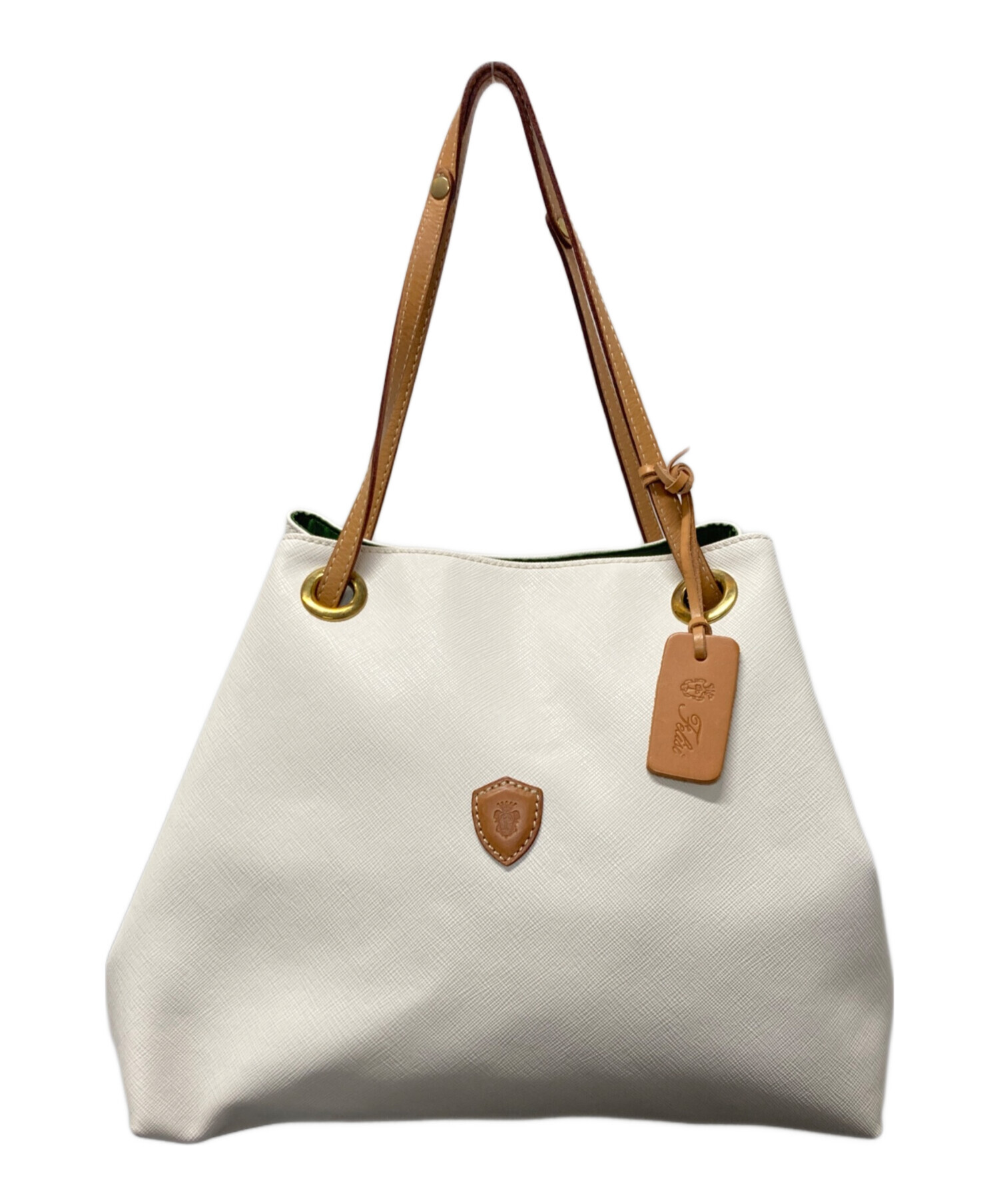 新品 未使用品　Felisi フェリージ ストライプ　トートバッグ 白×ピンク 中古・古着通販】Felisi (フェリージ) トートバッグ ホワイト