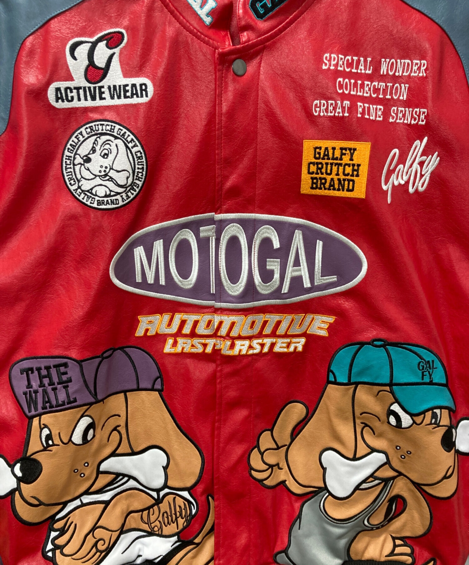 中古・古着通販】GALFY (ガルフィー) 走り屋犬革 JKT レッド サイズ