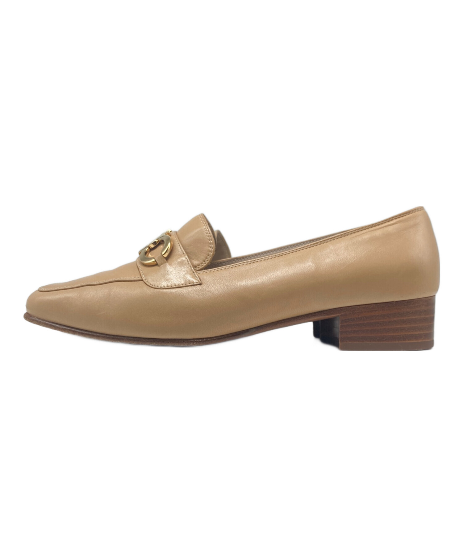 【新品未使用】Salvatore スリッポン ローファー レザー フェラガモ Ferragamo Salvatore 美品 ローファー ベージュ Ferragamo 靴