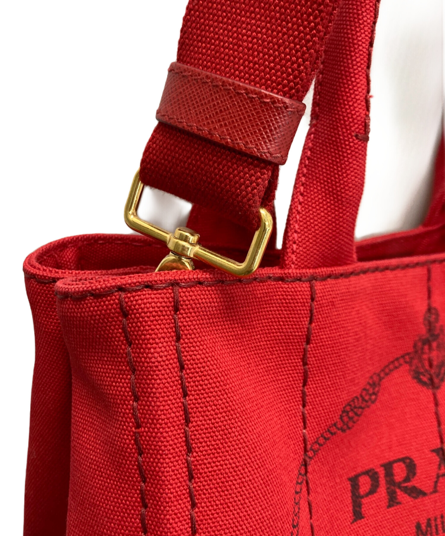 中古・古着通販】PRADA (プラダ) カナパ 2WAYハンドバッグ ROSSO