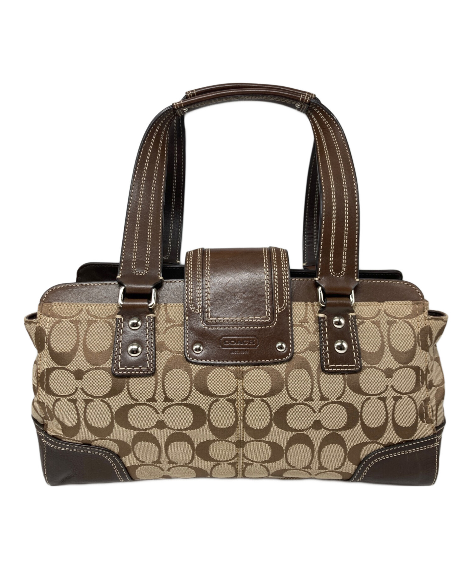 中古・古着通販】COACH (コーチ) シグネチャーキャンバス レザー