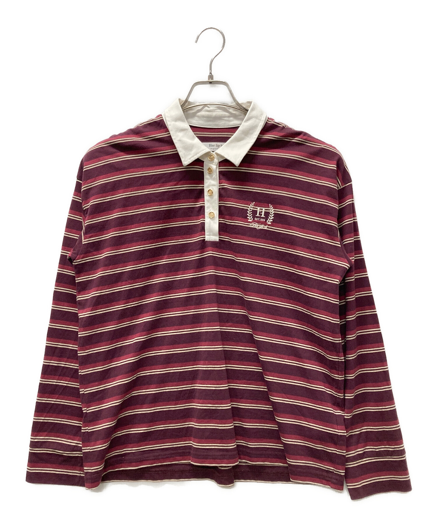 トップス Herlipto Laurel Emblem Polo Shirt 中古・古着通販】HER LIP TO (ハーリップトゥ) Laurel Emblem Polo