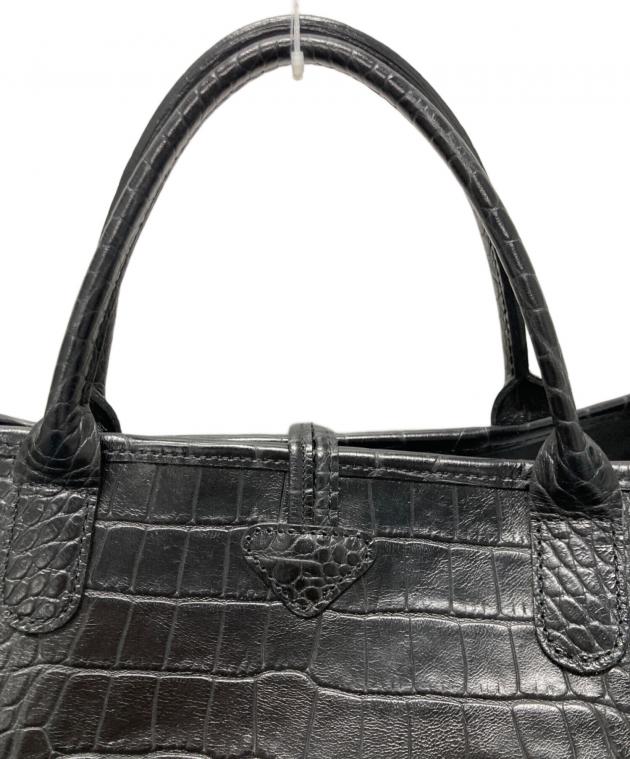 中古・古着通販】LONGCHAMP (ロンシャン) ロゾ クロコ型押しトート
