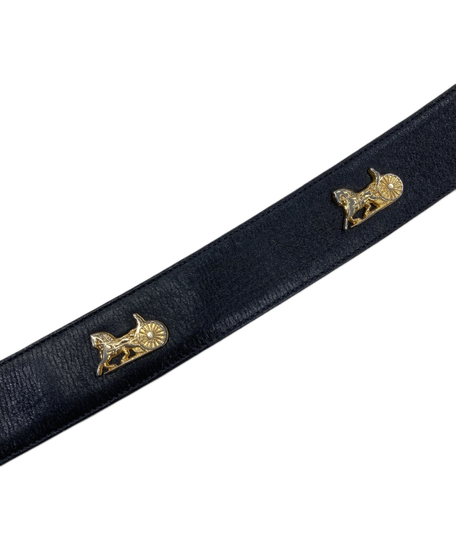 中古・古着通販】CELINE (セリーヌ) 馬車金具レザーベルト ブラック