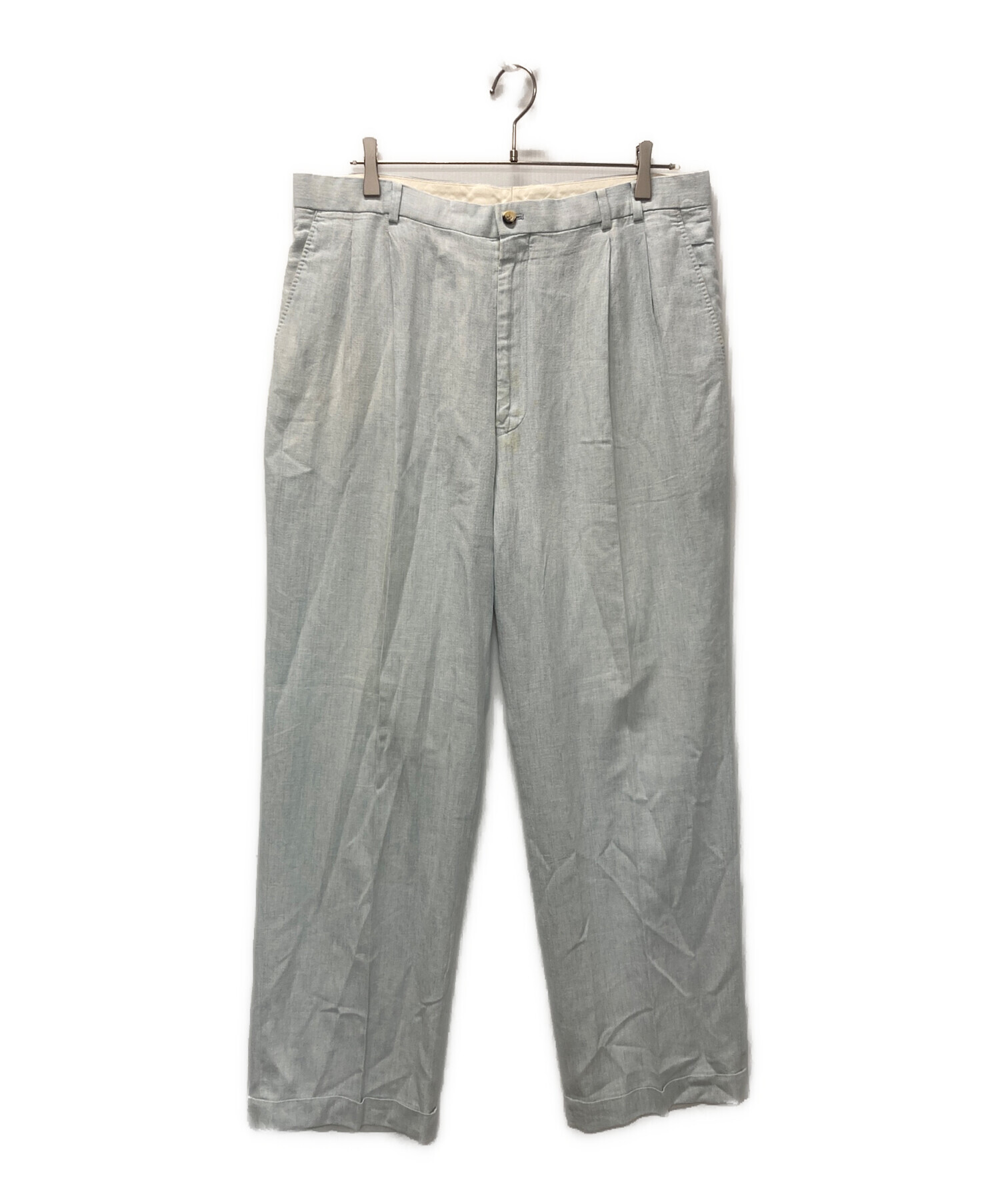 中古・古着通販】PAPAS (パパス) リネン混パンツ スカイブルー サイズ