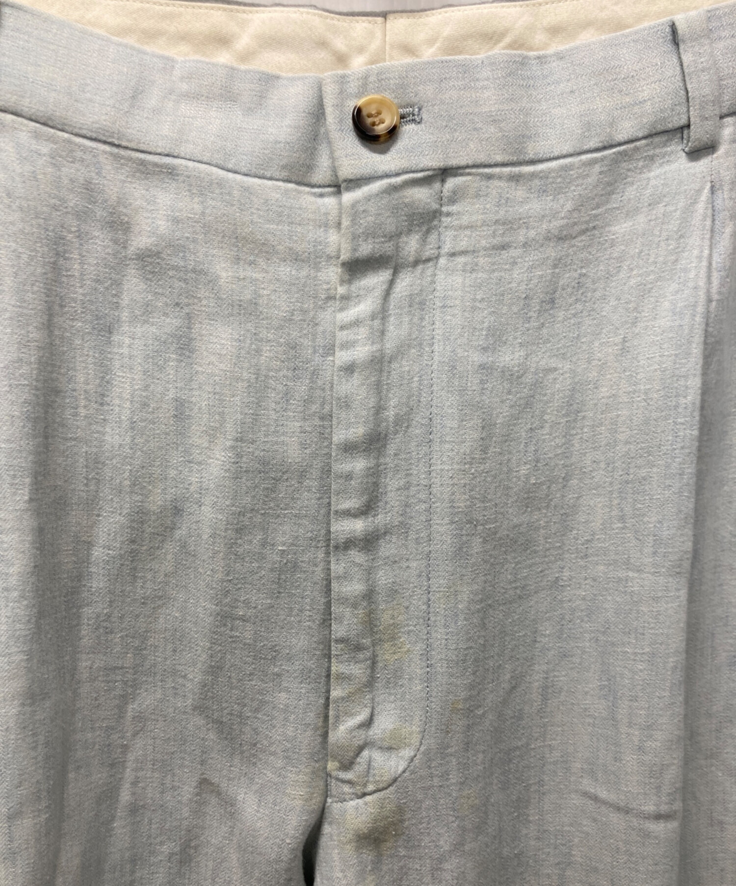 中古・古着通販】PAPAS (パパス) リネン混パンツ スカイブルー サイズ