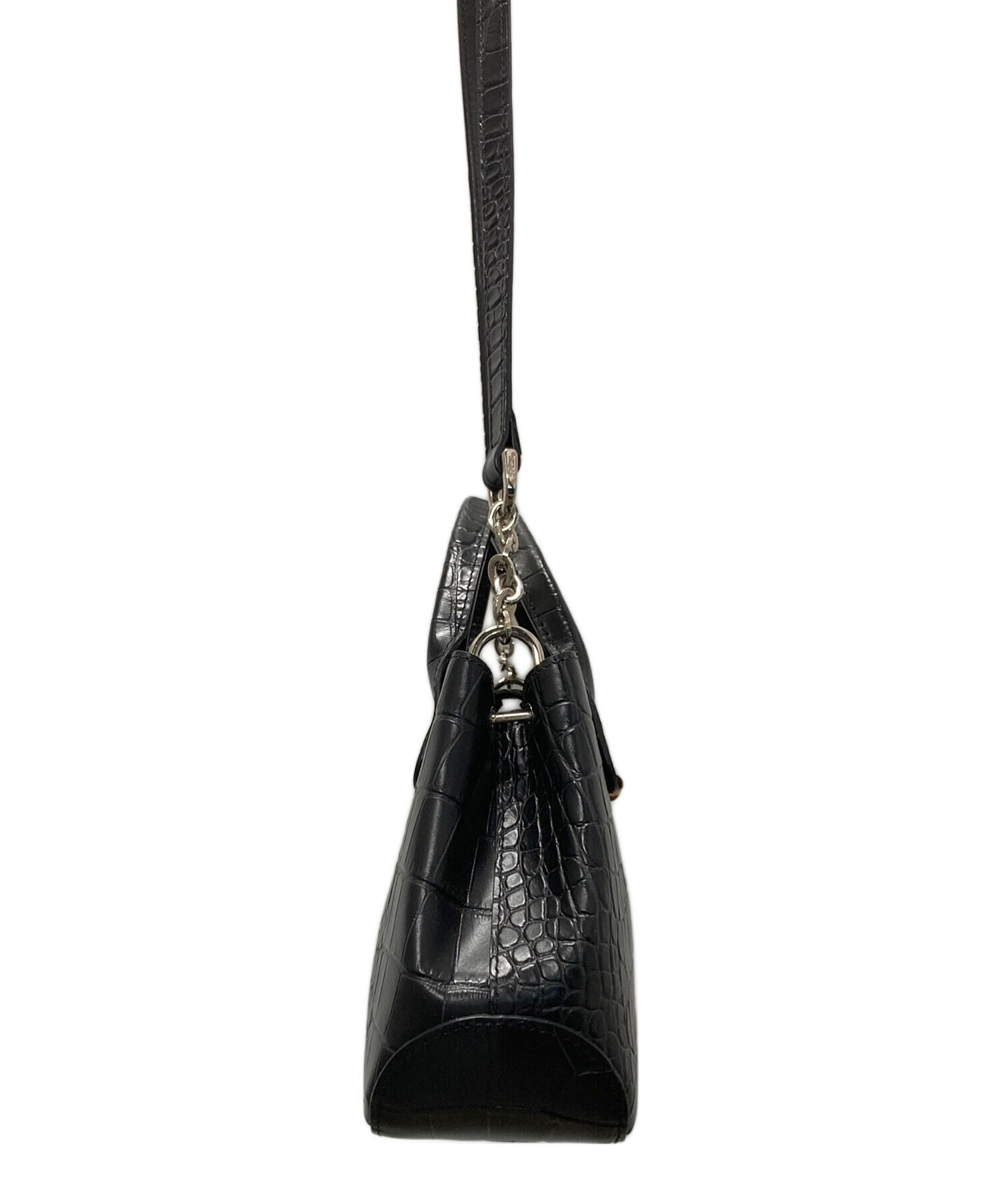 中古・古着通販】LONGCHAMP (ロンシャン) ロゾ/2WAY型押しハンドバッグ 