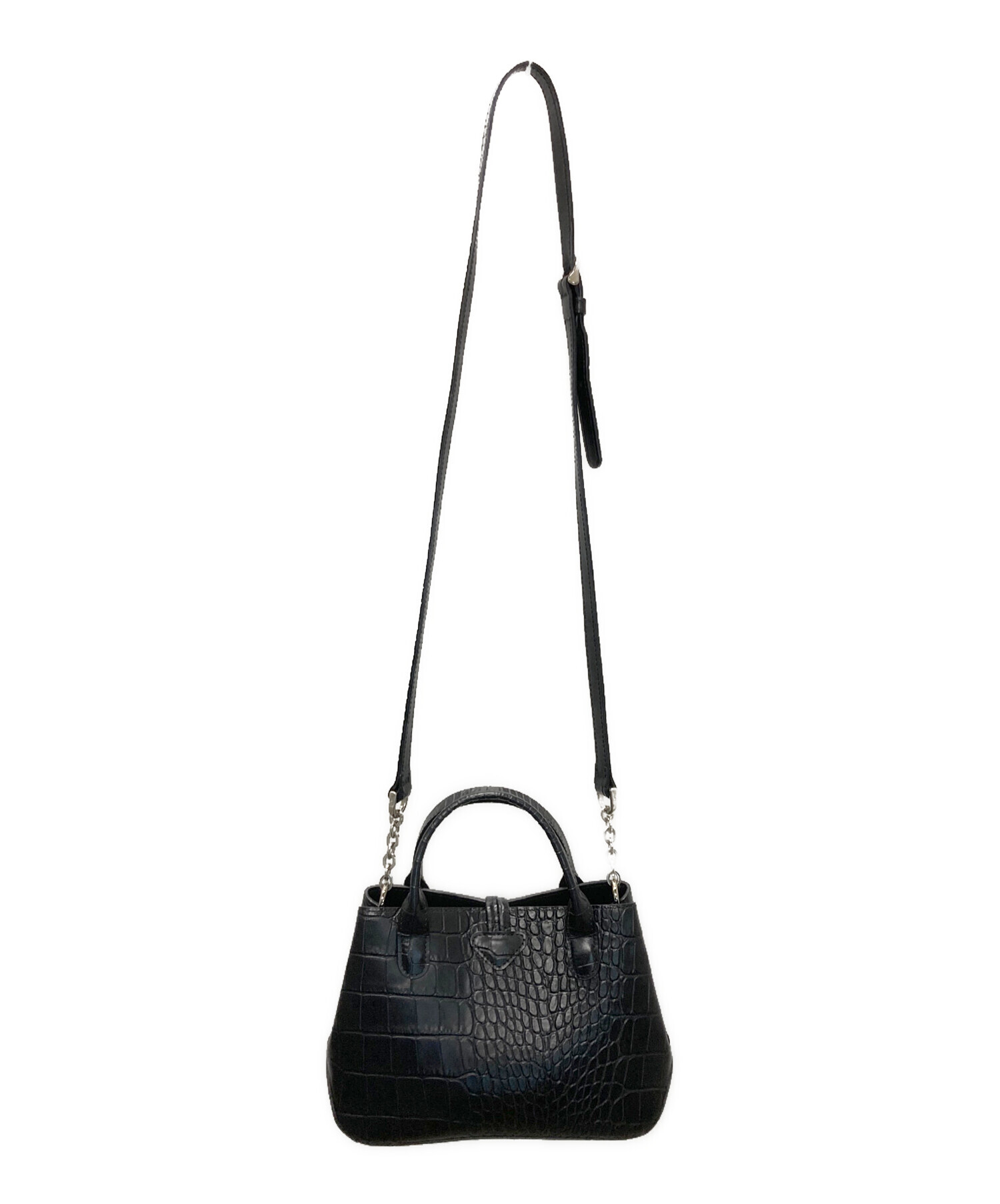 中古・古着通販】LONGCHAMP (ロンシャン) ロゾ/2WAY型押しハンドバッグ 