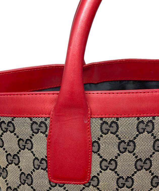 グッチ　Gucci GGパターン クラッチバッグ レッド　中古品 中古・古着通販】GUCCI (グッチ) GGキャンバストートバッグ レッド