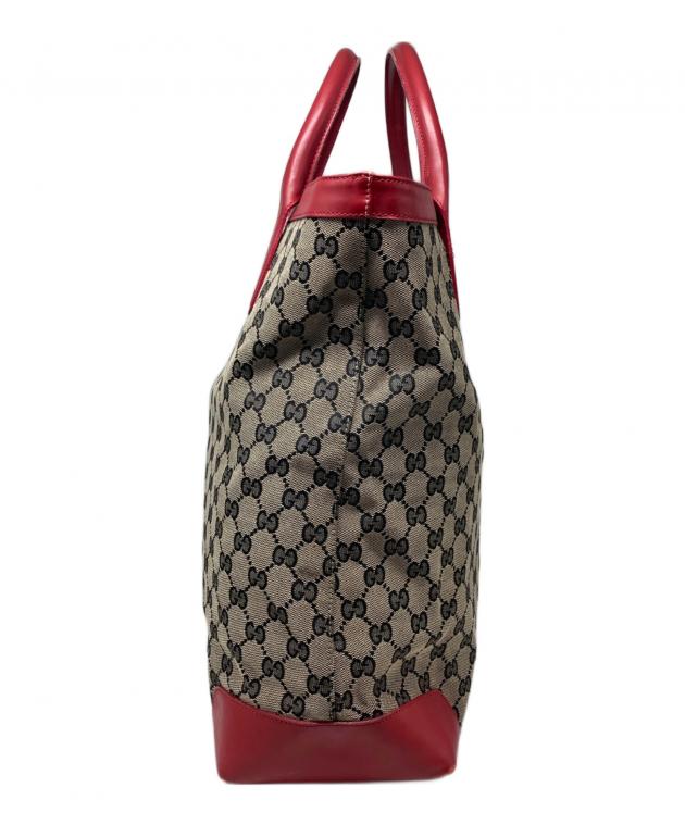 中古・古着通販】GUCCI (グッチ) GGキャンバストートバッグ レッド