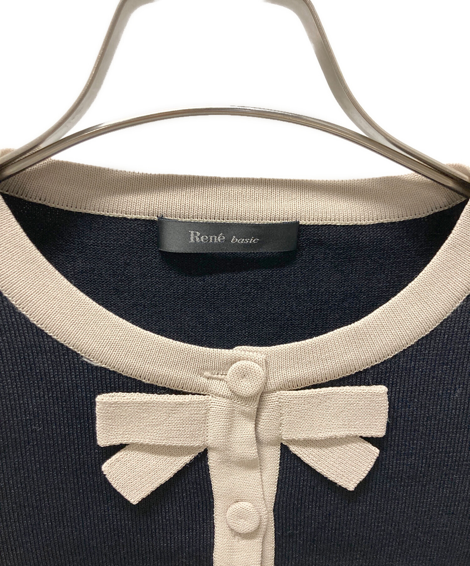 中古・古着通販】Rene basic (ルネベーシック) リボンカーディガン