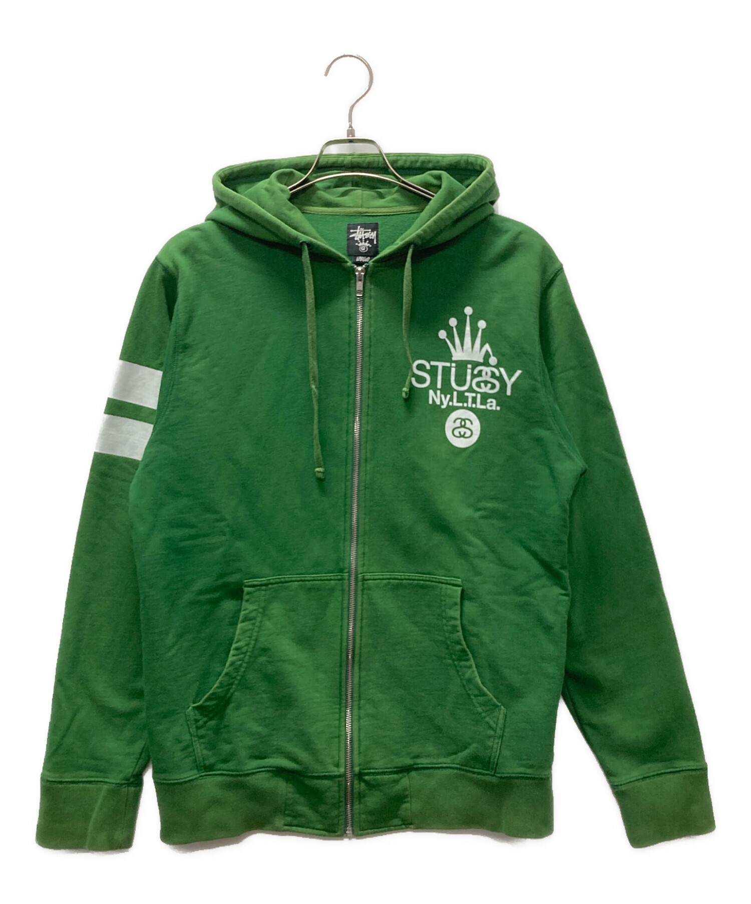 中古・古着通販】stussy (ステューシー) ジップパーカー グリーン