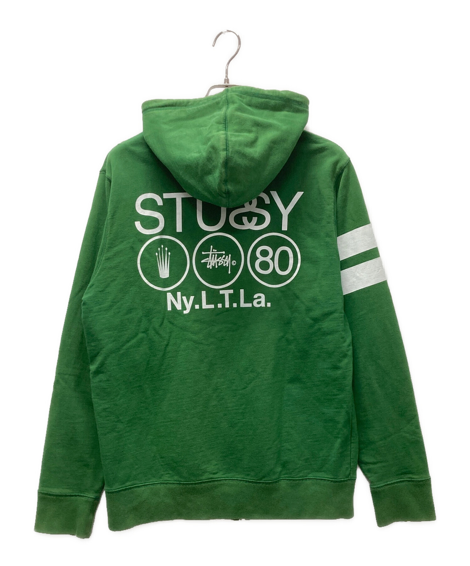 Stussy ミントグリーン フルジップパーカー Lサイズ　短丈　肉厚 中古・古着通販】stussy (ステューシー) ジップパーカー グリーン