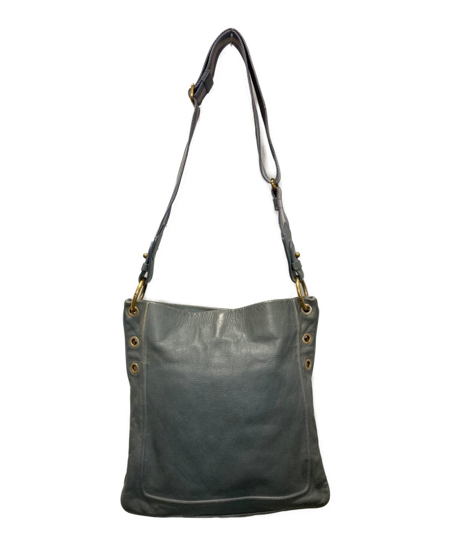 中古・古着通販】BALLY (バリー) レザーショルダーバッグ ブルー