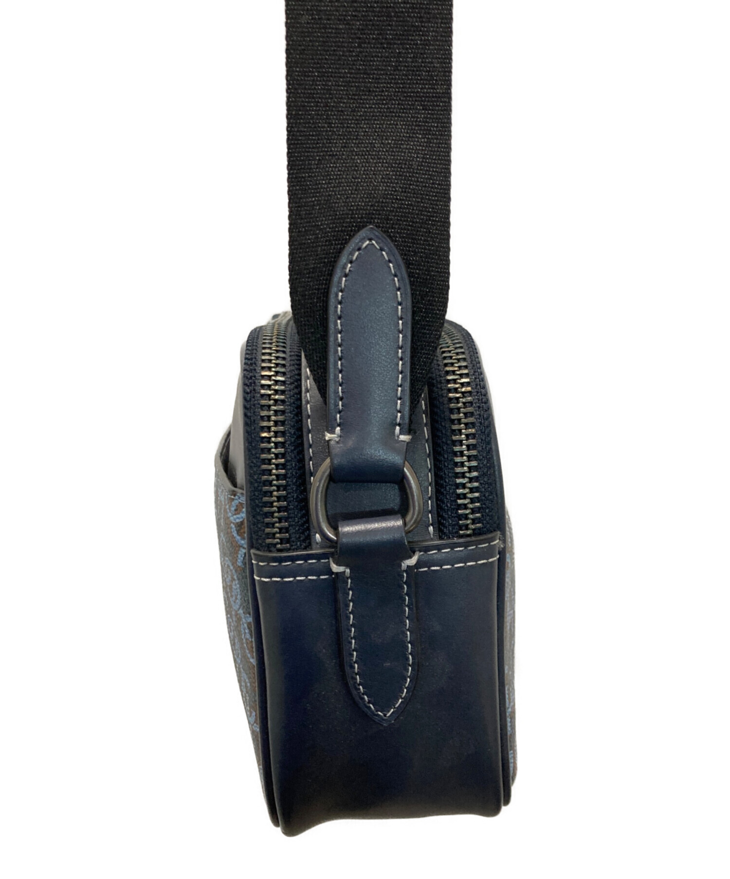 COACH レザー ボディバッグ　グラハム　ネイビー 中古・古着通販】COACH (コーチ) グラハム クロスボディ・シグネチャー