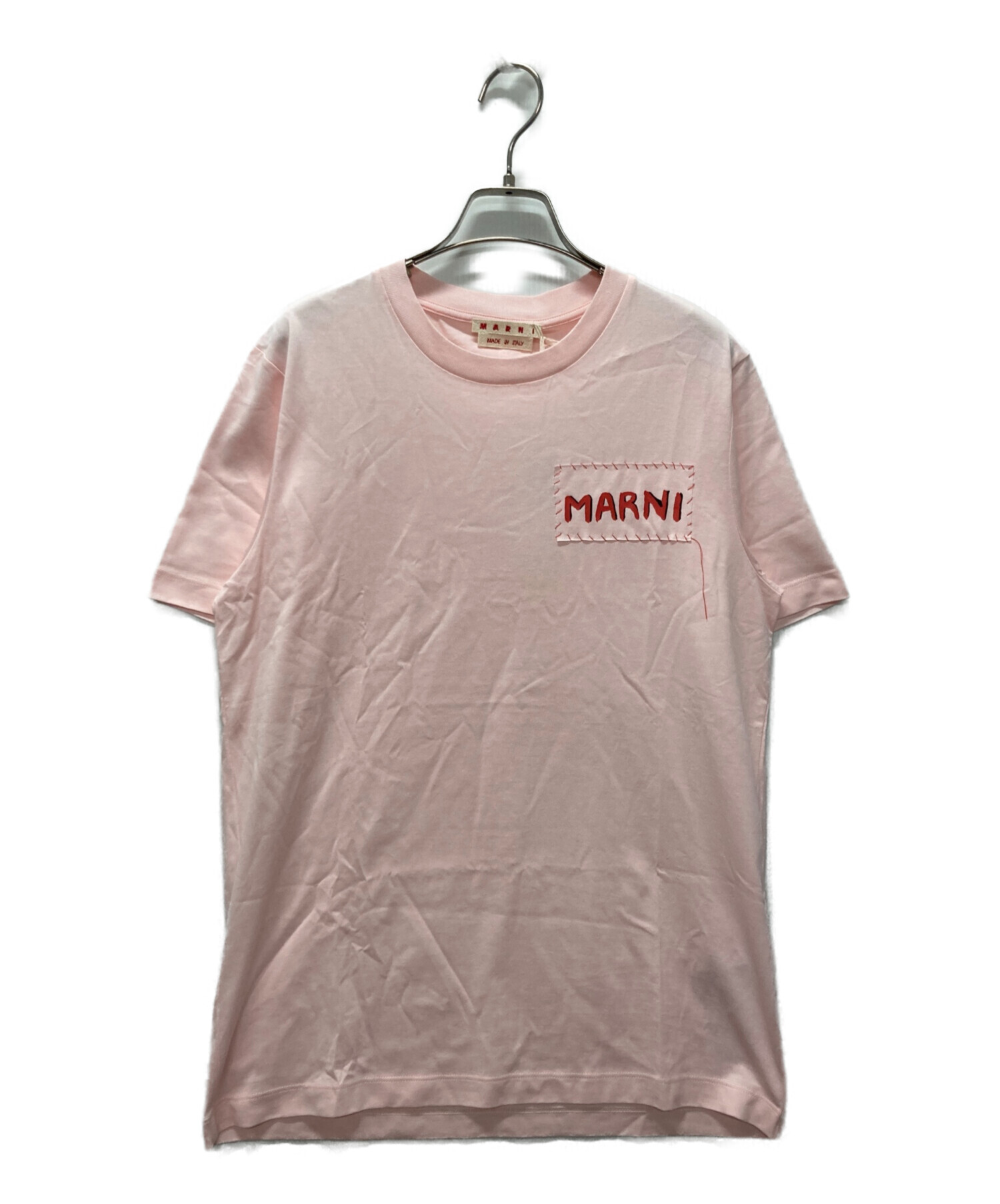 新品未使用　MARNI マルニ　 ロゴプリントTシャツ ピンク 12Y 中古・古着通販】MARNI (マルニ) パッチワーク ロゴTシャツ ピンク