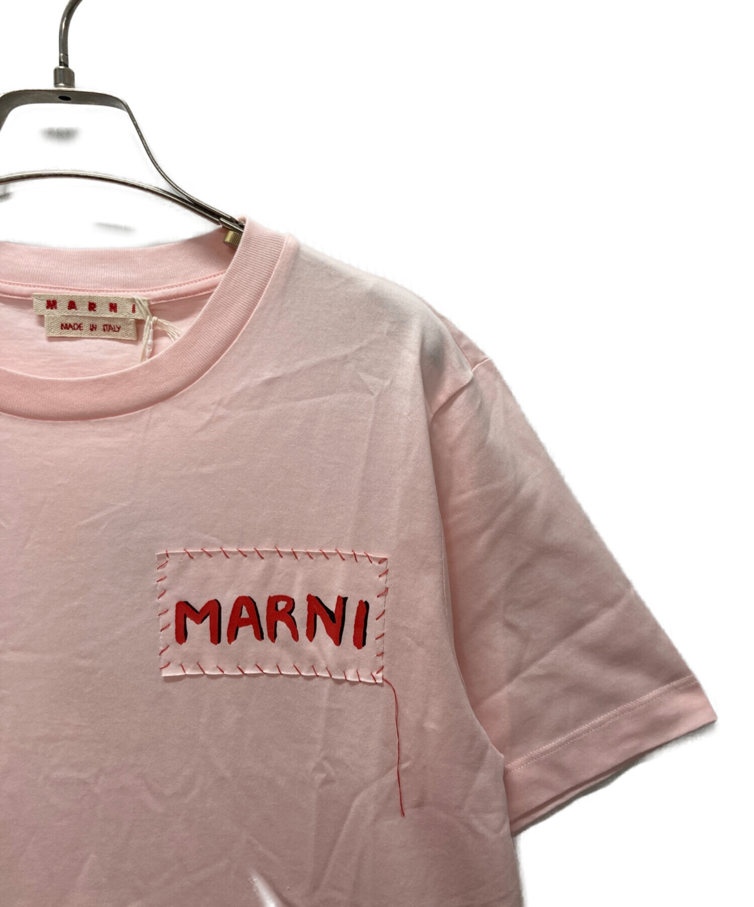 中古・古着通販】MARNI (マルニ) パッチワーク ロゴTシャツ ピンク