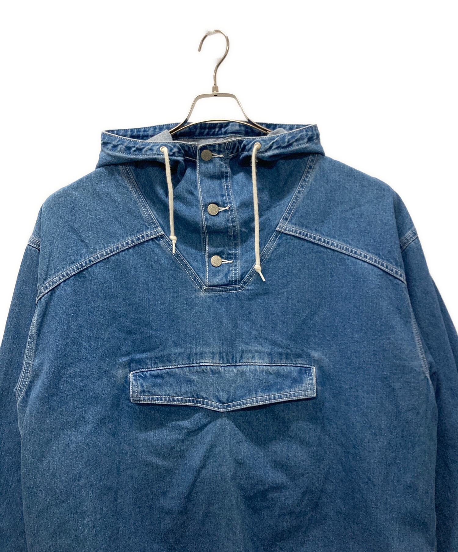 【美品】デニムアノラック 古着 usedプルオーバー フーディ インディゴブルー 中古・古着通販】X-LARGE (エクストララージ) DENIM ANORAK JACKET