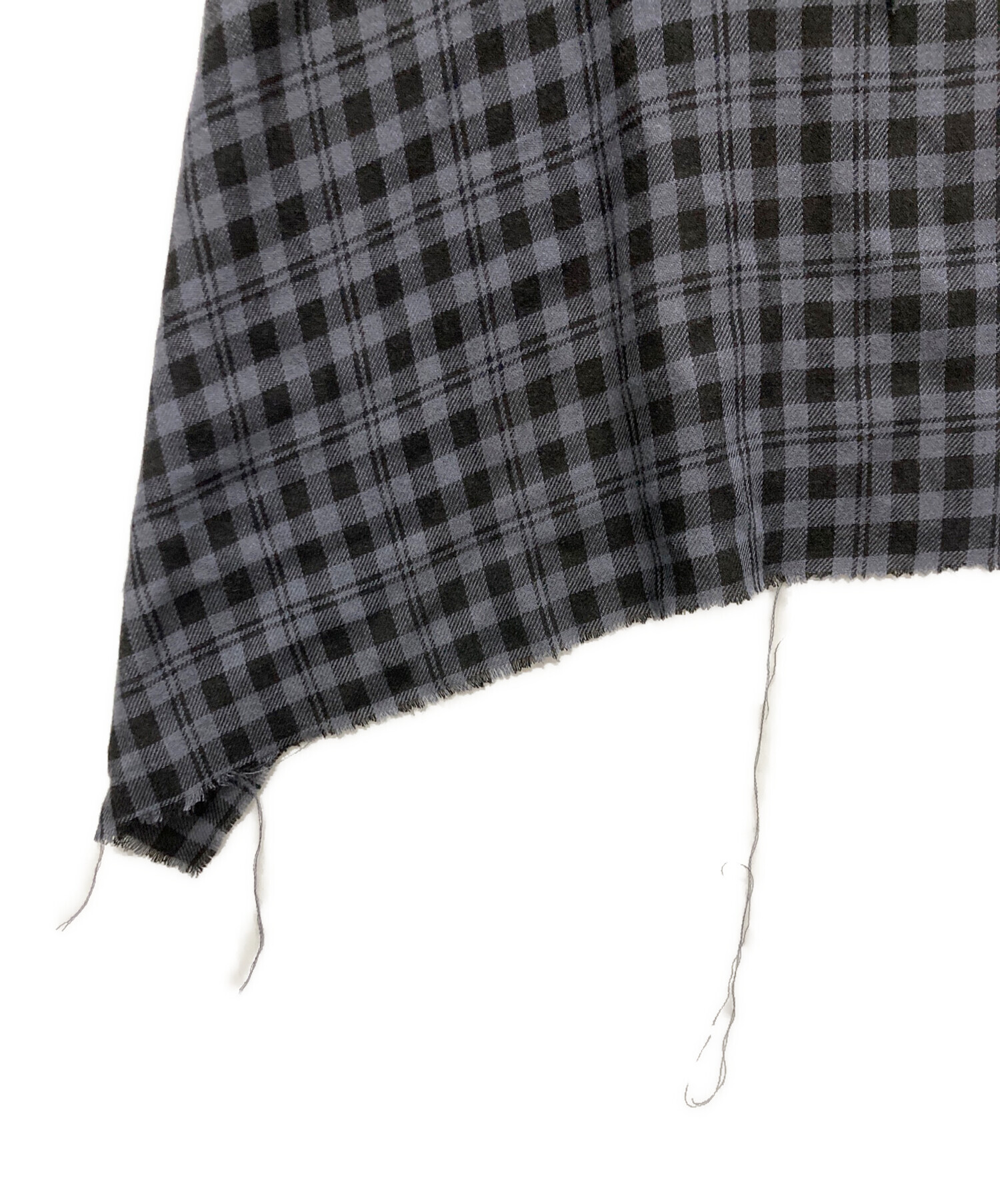 中古・古着通販】MASU (エムエーエスユー) PLAID HOOD SCARF グレー