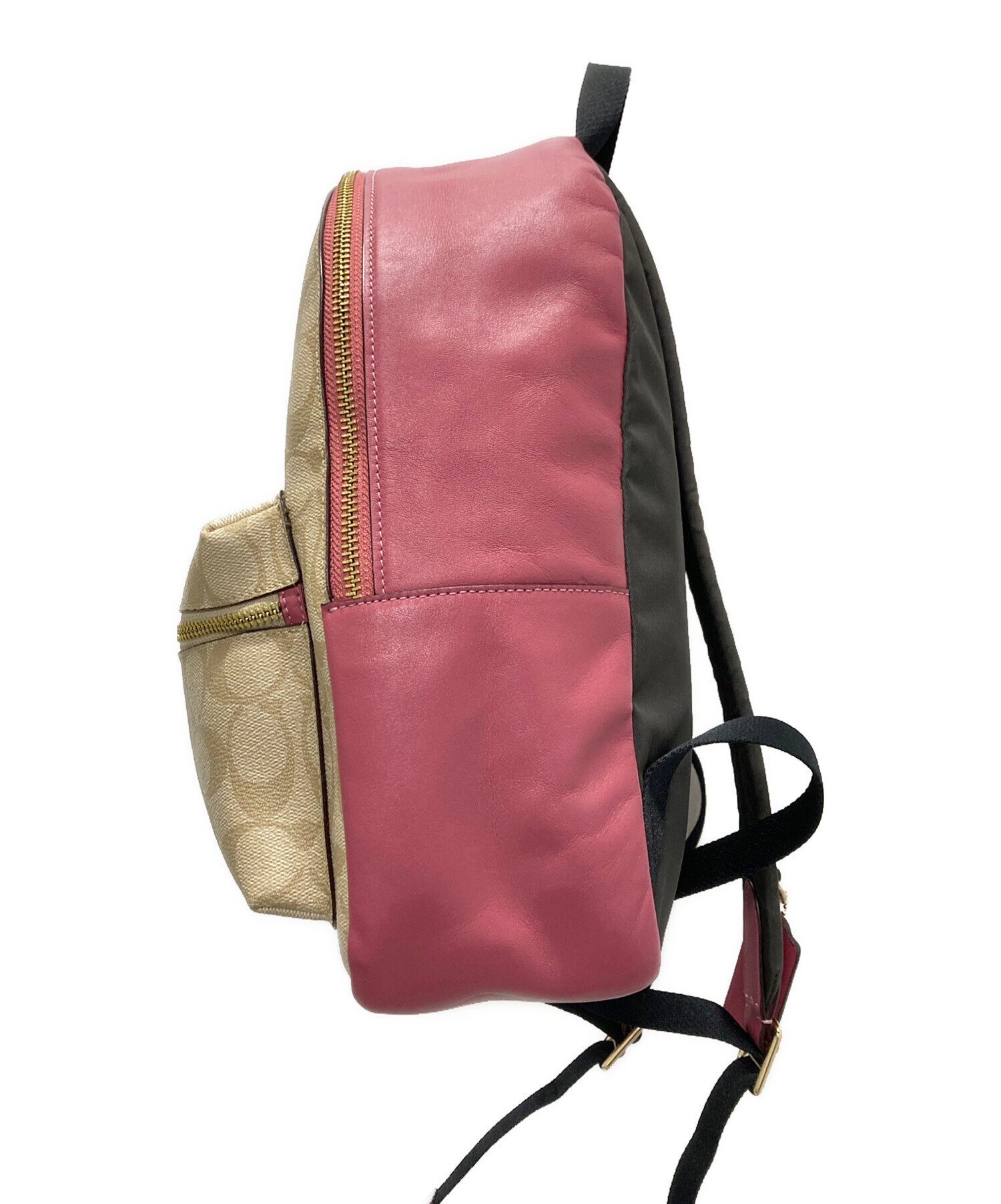 中古・古着通販】COACH (コーチ) シグネチャーリュック ピンク