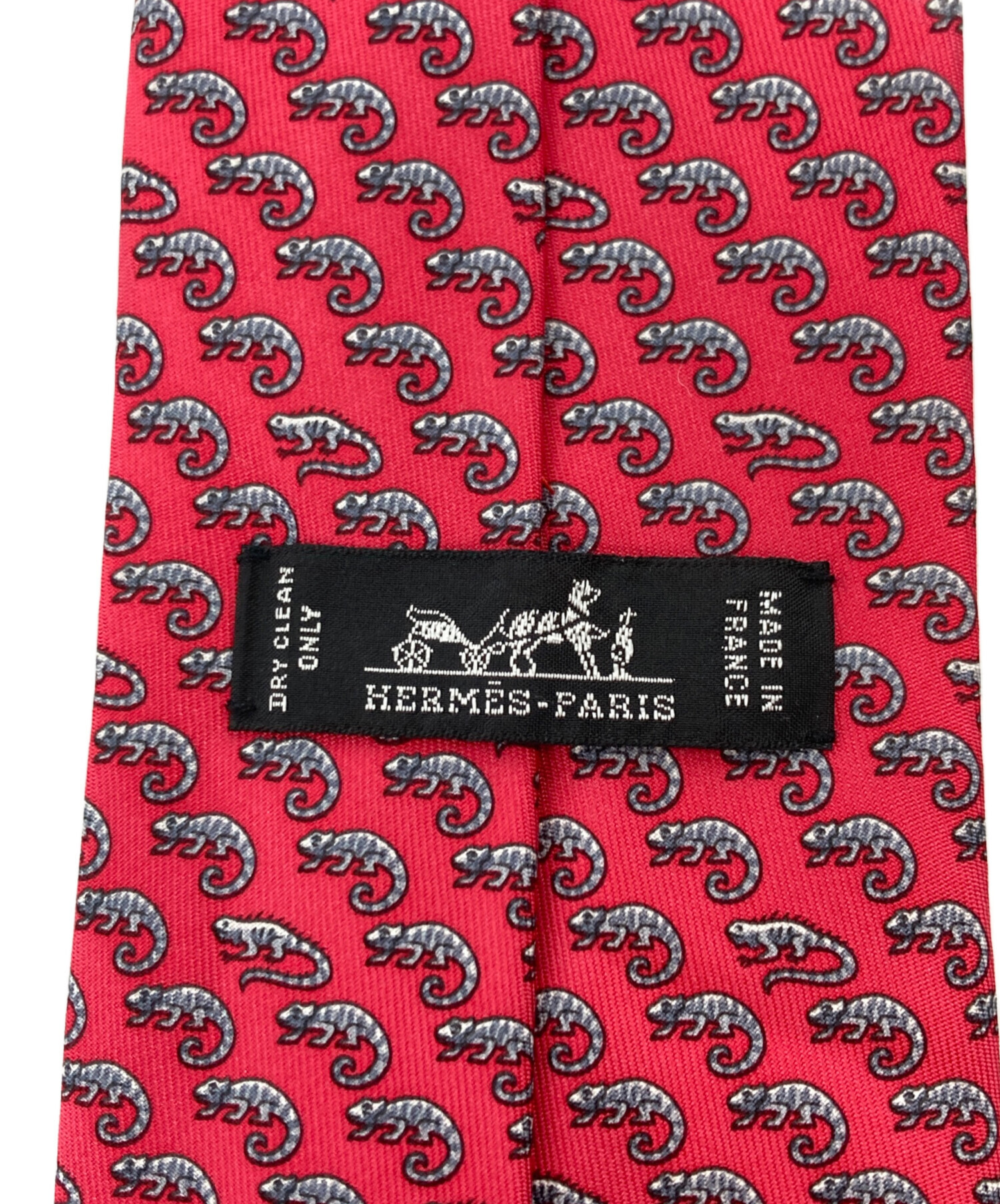 中古・古着通販】HERMES (エルメス) カメレオン柄シルクネクタイ