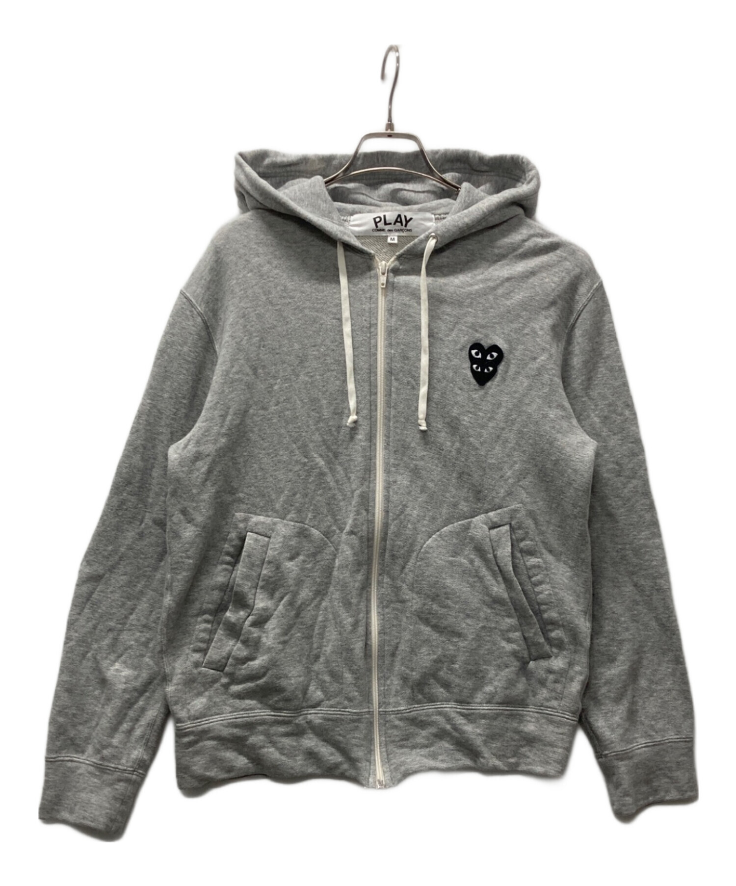 PLAY COMME des GARCONS ダブルハート ジップパーカー M 中古・古着通販】PLAY COMME des GARCONS (プレイコムデギャルソン