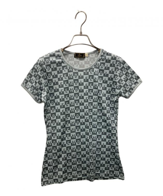 中古・古着通販】FENDI (フェンディ) ロゴプリント総柄Tシャツ スカイ