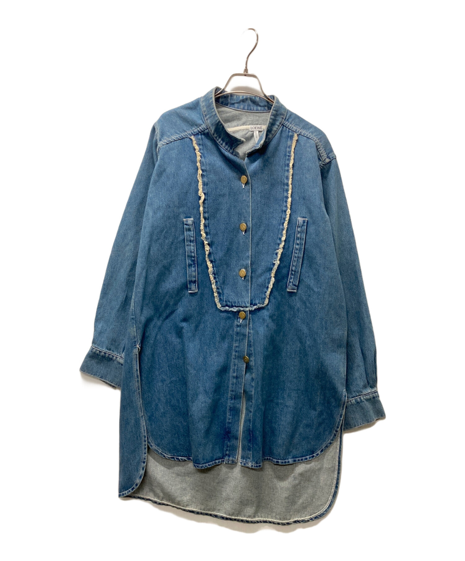 中古・古着通販】LOEWE (ロエベ) フリンジデニムジャケット スカイ