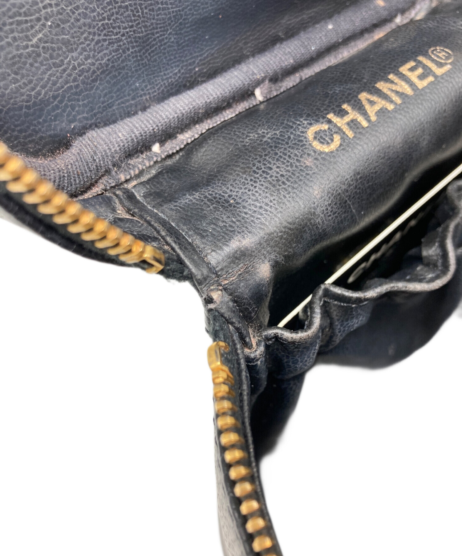 中古・古着通販】CHANEL (シャネル) ココマークキャビアスキンバニティ
