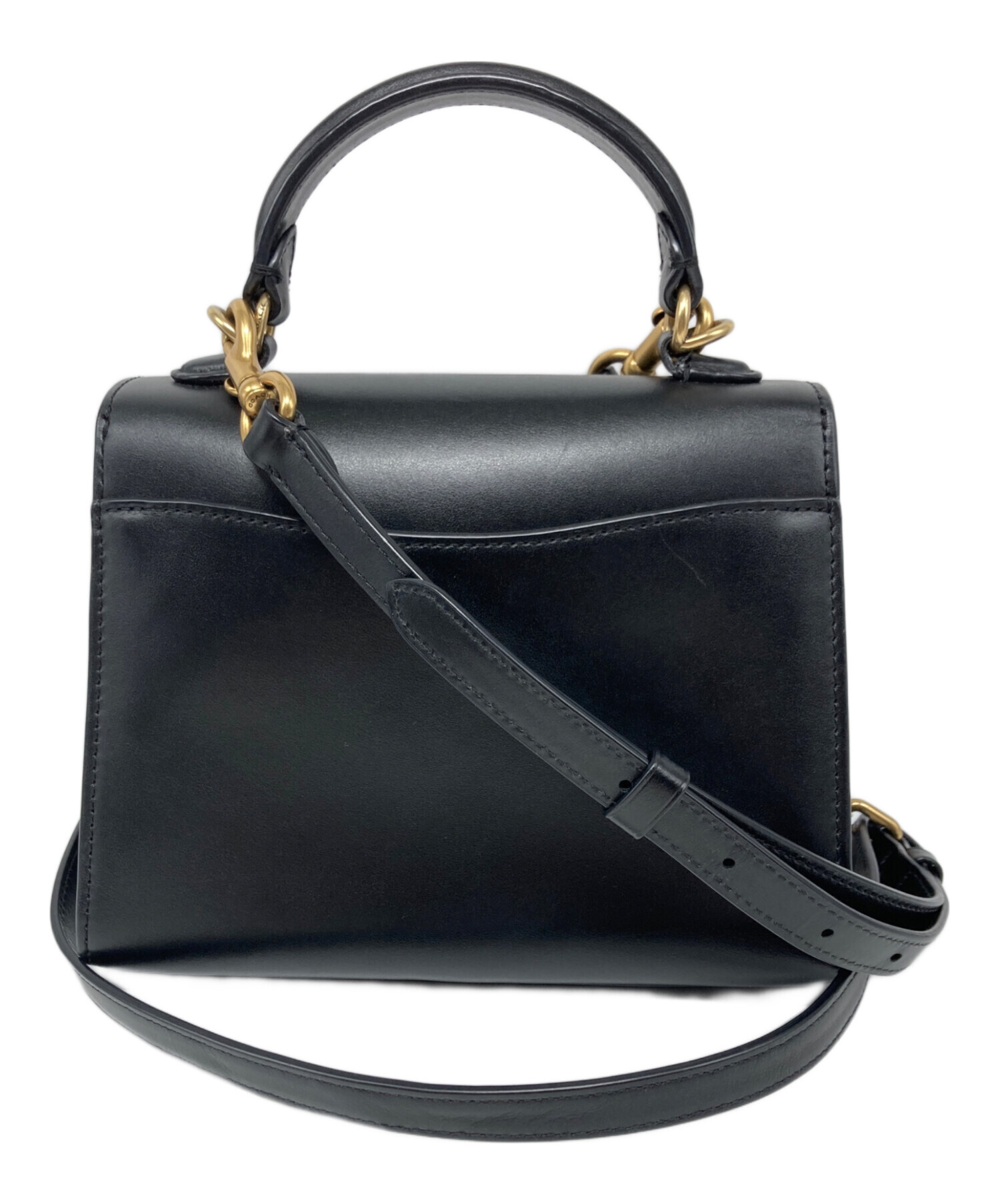 中古・古着通販】COACH (コーチ) ショルダーバッグ ブラック×ベージュ 