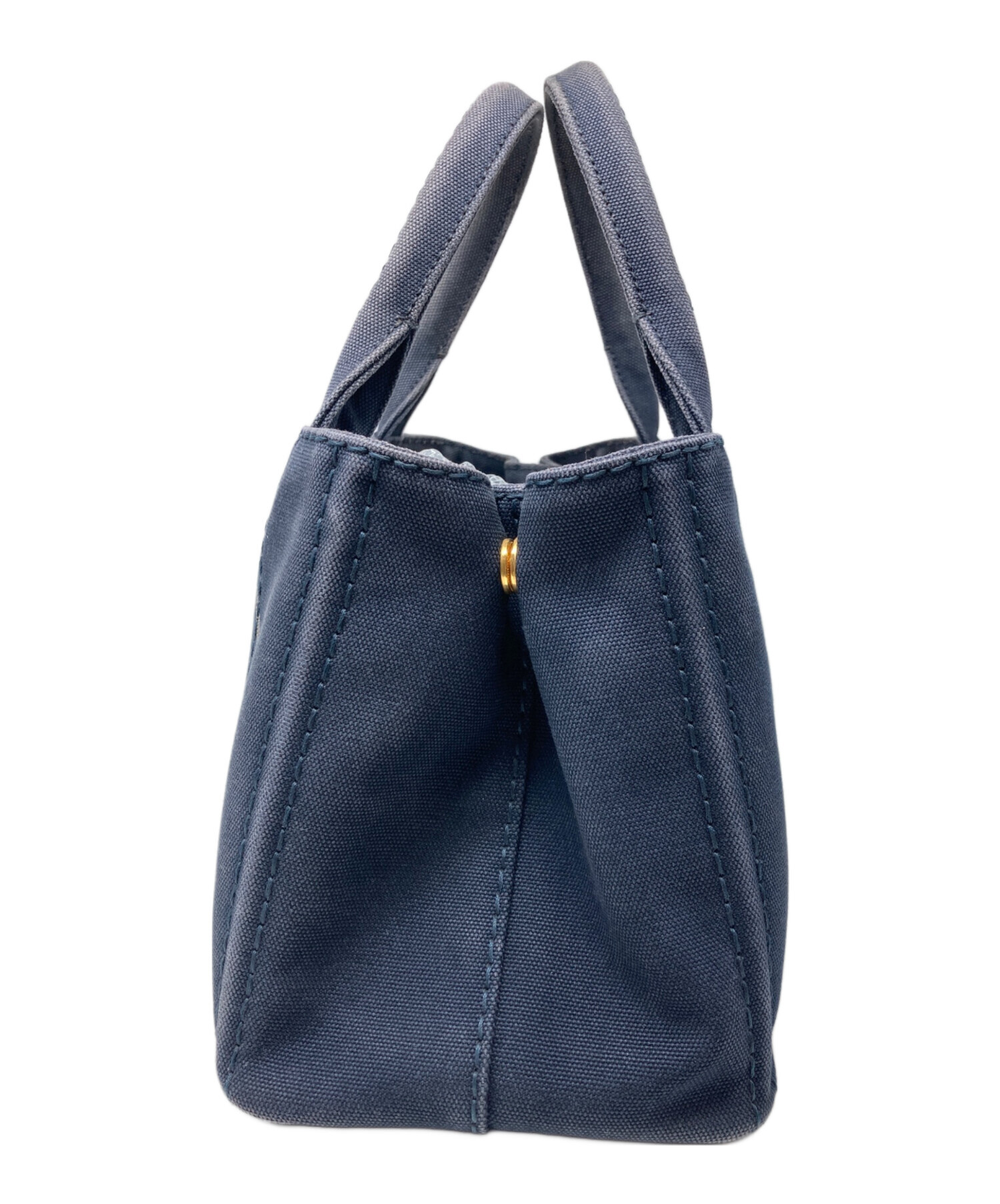 プラダ 2way トートバッグ デニム風 中古・古着通販】PRADA (プラダ) 2WAYデニムトートバッグ ネイビー