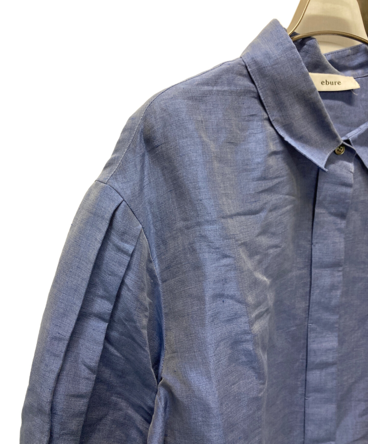 中古・古着通販】EBURE (エブール) リネンシルクシャツ ブルー サイズ 