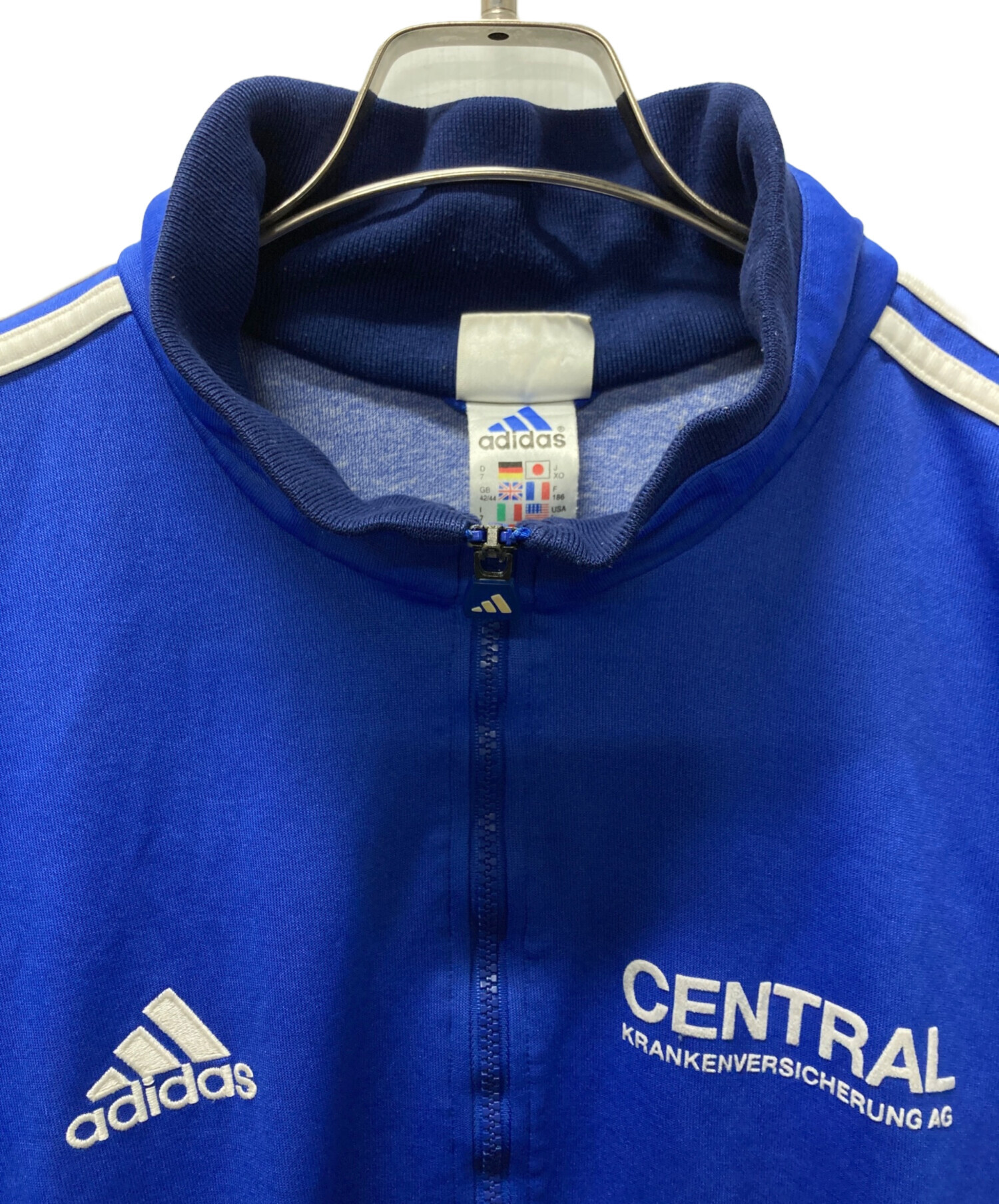 アディダス オリジナルス トラックジャケット 紺 刺繍ロゴ XO 中古・古着通販】adidas (アディダス) トラックジャケット ブルー