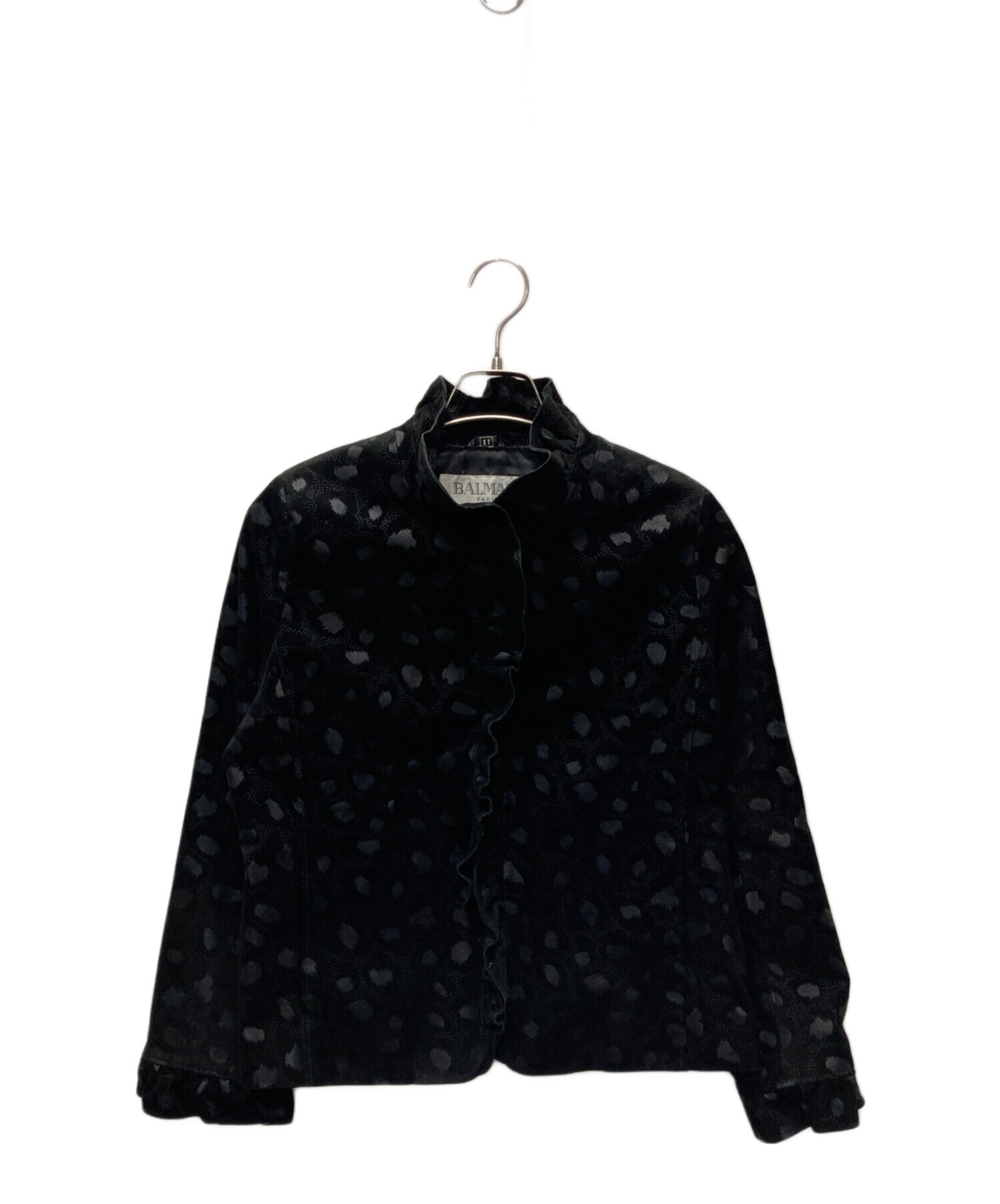 中古・古着通販】BALMAIN (バルマン) ピッグレザージャケット ブラック