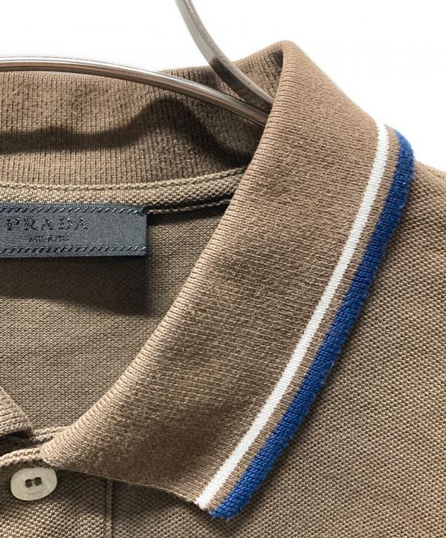 中古・古着通販】PRADA (プラダ) 鹿の子ポロシャツ ブラウン サイズ:L