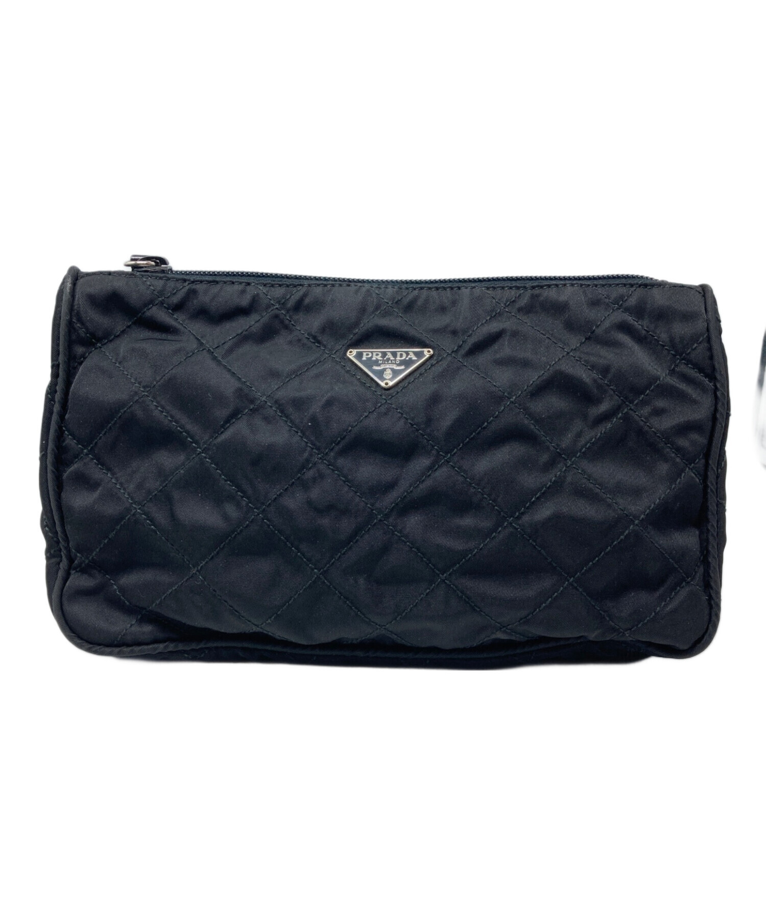 【PRADA】　キルティング ポーチ　ブラック 中古・古着通販】PRADA (プラダ) キルティングポーチ ブラック