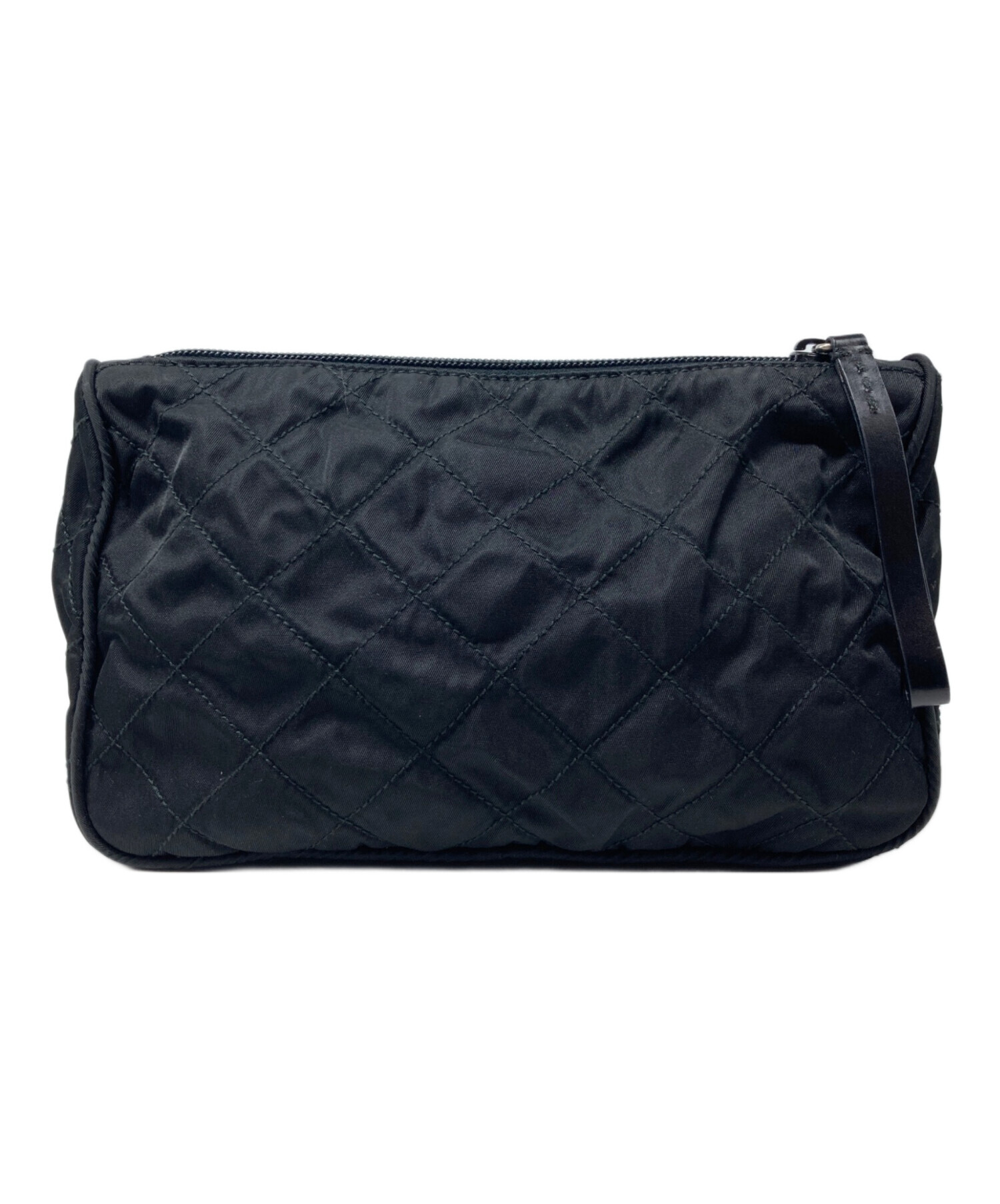 中古・古着通販】PRADA (プラダ) キルティングポーチ ブラック 
